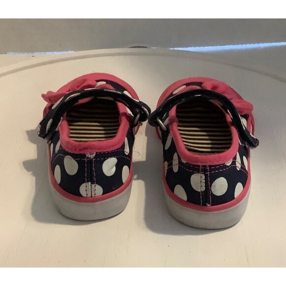 Children's Place Polka Dot Canvas Sneakers Baby Girl Size 5  Bow Pink - Picture 3 of 7